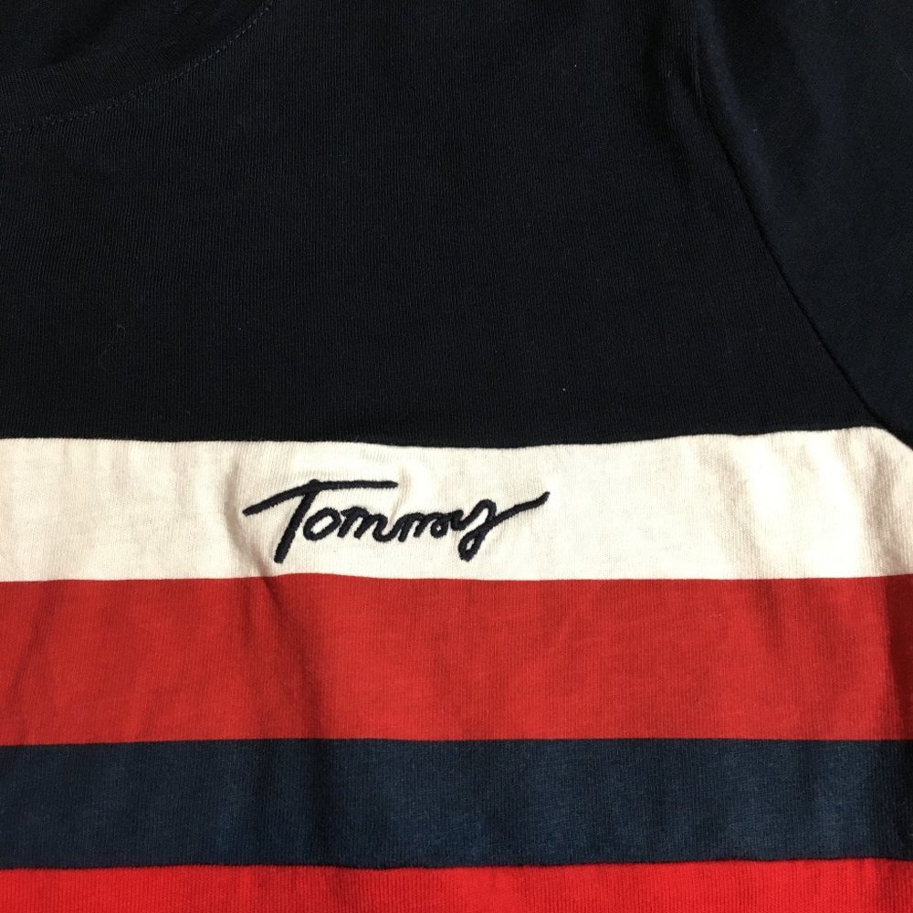 Tommy Hilfiger Womens Tank Top Ribbed Knit Sleeveless Red White Blue Size XL